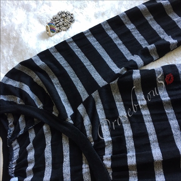 {SPLENDID} Metallic Thread Striped Long Sleeve Top - Picture 7 of 8